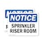 Signmission Sprinkler Riser Room, 14 in W x Rectangle, Vinyl Decal OS-2PACK-NS-D-1014-L-16613 - alternate 1